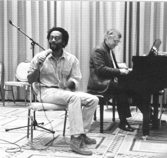 With Bobby McFerrin at the Renaissance Hotel in San Francisco for a vocal teacher’s conference. 