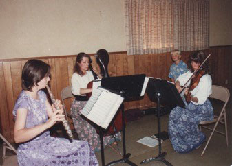 Playing at a family event in the mid-80s